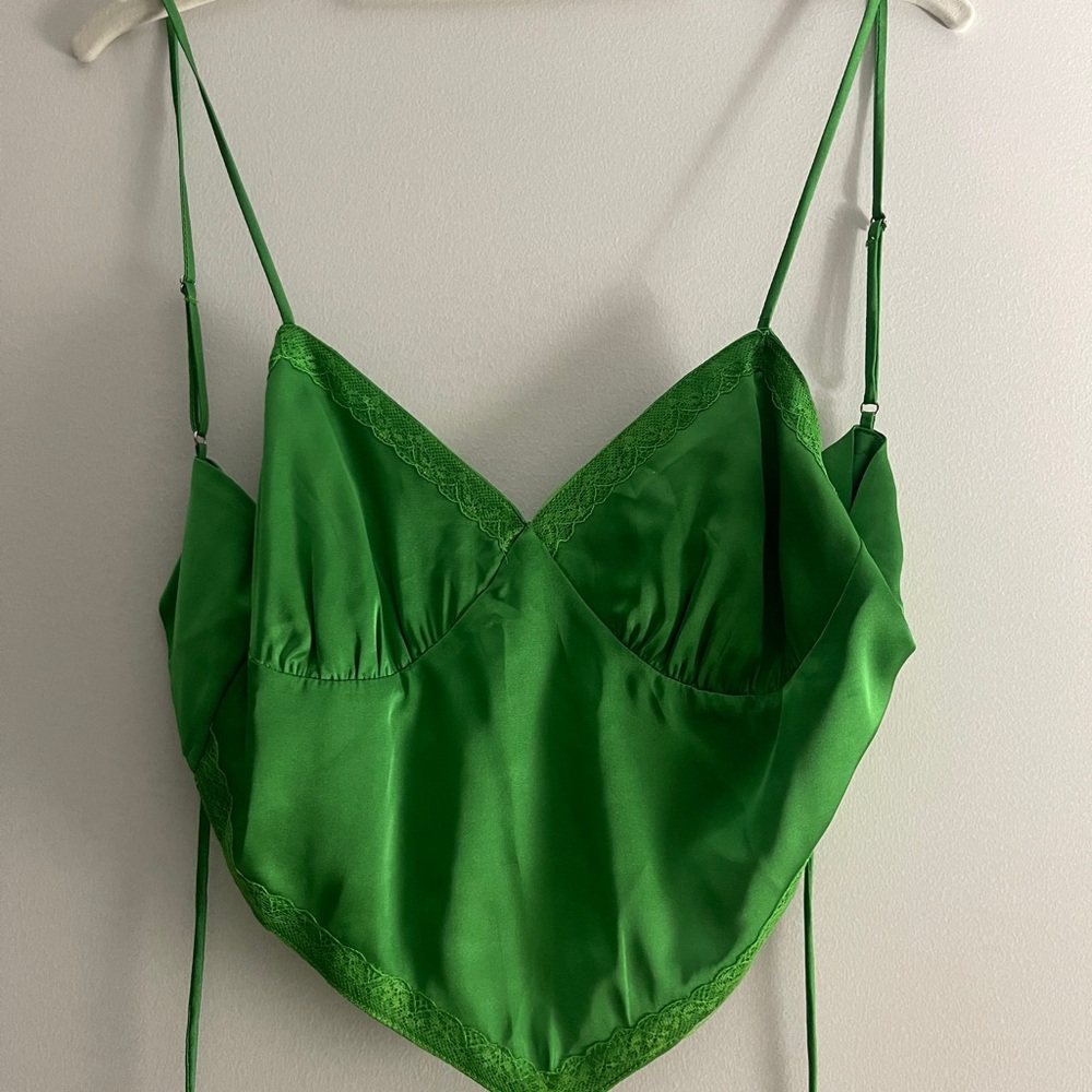 Green strappy tank top